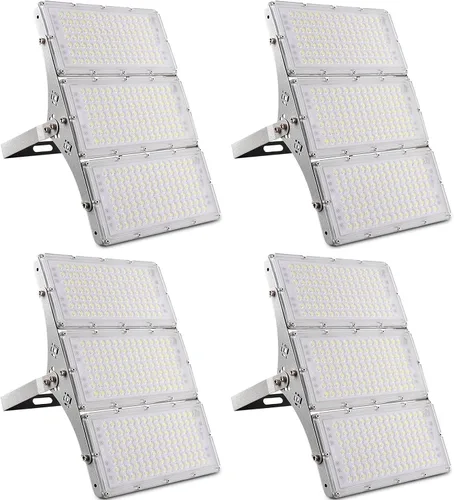Miniatura 14 de papasbox Luz de inundación LED de 100 W para exteriores, luces de seguridad para exteriores de 8000 lúmenes, luces LED blancas cálidas de 3000 K