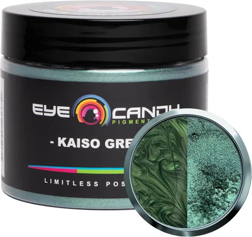 Eye Candy Polvo de pigmento de mica prémium Kaiso Green (50 G), multiusos, aditivo para artes y manualidades, epoxi, arte de resina, esmalte de