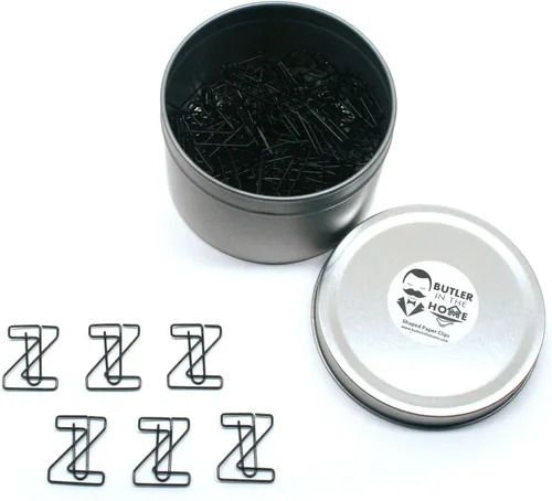 Miniatura 41 de Butler in the Home Elige tu letra favorita del alfabeto de la A a la Z o números del 0 al 9, 100 clips de papel de color negro para iniciales