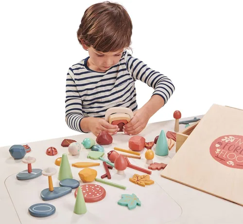 Miniatura 8 de Tender Leaf Toys My Forest Floor - Bandeja de madera abierta para Tinker con compartimentos extraíbles, juguete Montessori para juegos imaginativos