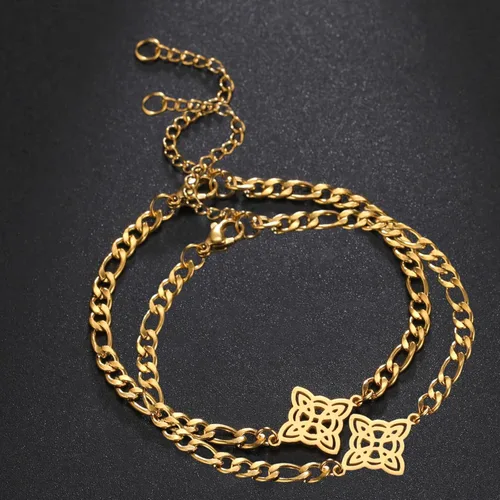 Miniatura 45 de Pulsera de nudo de bruja, nudo celta, símbolo de Wicca pagana, nudo mágico, pulsera de joyería de brujería, pulsera de acero inoxidable ajustable
