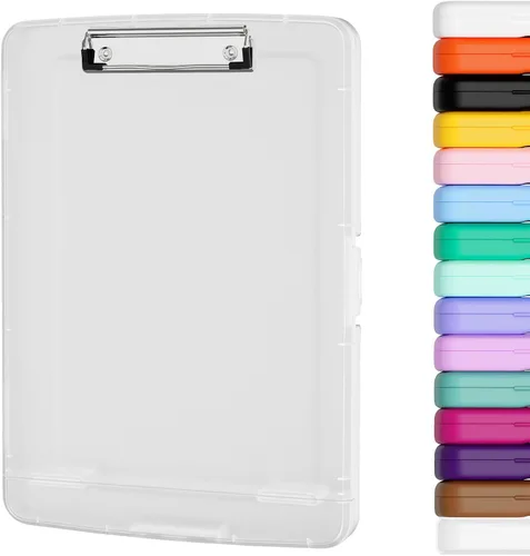 Miniatura 16 de Piasoenc Portapapeles con almacenamiento, caja de organización de 8.5 x 11 pulgadas con soporte para bolígrafo y carpeta de papel legal A4, folio
