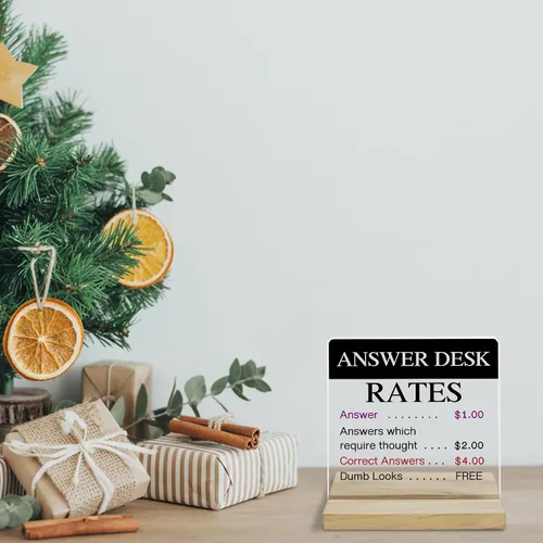 Miniatura 5 de Answer Desk Rates - Letrero decorativo para oficina, regalos de oficina para compañeros de trabajo, divertidos regalos de jefe