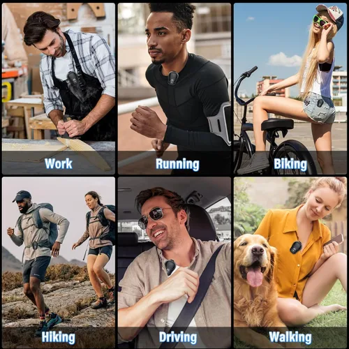 Miniatura 7 de Altavoz Bluetooth Vestible, altavoces portátiles inalámbricos con clip, altavoz de clip impermeable IP56 de hasta 18 horas de duración de la Negro