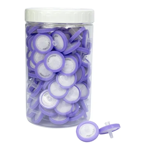 Miniatura 9 de Filtros de jeringa PVDF Filtración hidrofílica 0.45um micrones Tamaño de poro 0.984 in Diámetro de membrana Disco de membrana PVDF de laboratorio
