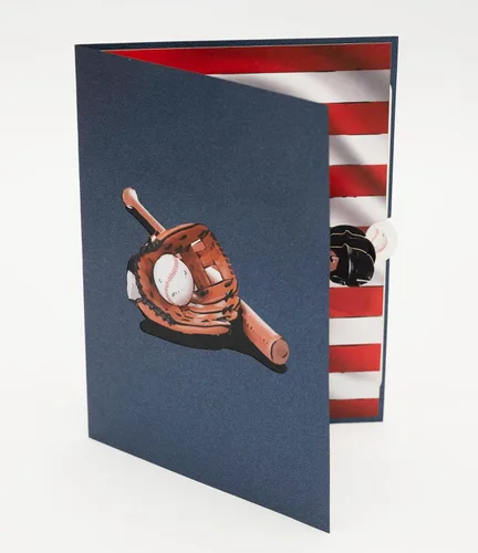 Miniatura 4 de Tarjeta emergente 3D de jugador de béisbol, arte de papel y artesanía, tarjeta de felicitación, cumpleaños, aniversario, Navidad, tarjeta del día