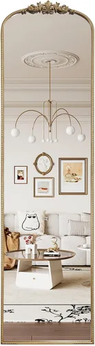Miniatura 11 de WallBeyond Espejo vintage negro para tocador de 32x24 pulgadas, espejo negro antiguo con marco ornamentado, pared vintage arqueada para baño, sala
