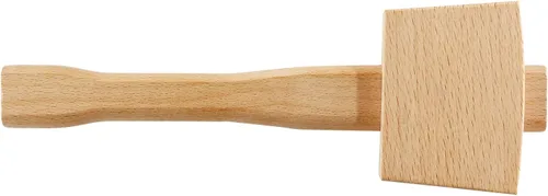 Miniatura 2 de Hordion 1 martillo de madera de 9.6 pulgadas, martillo de hielo resistente, talla de mazo de haya, herramienta de mano de madera de haya maciza