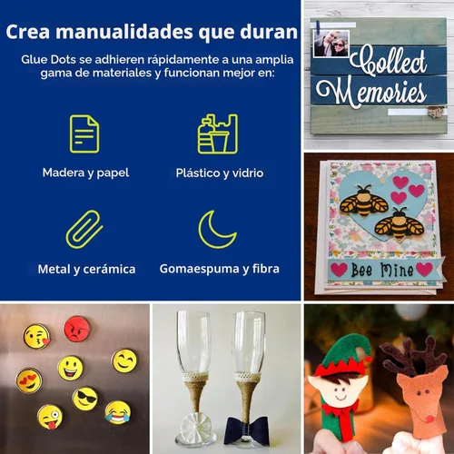 Miniatura 3 de Glue Dots, Puntos para manualidades, doble cara, 1/2 pulgada, .5 pulgadas, 200 puntos, cinta de pegamento para manualidades, puntos de pegamento