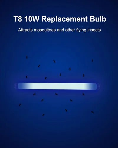 Miniatura 4 de Dichroma Paquete de 2 bombillas de repuesto para exterminador de insectos de 10 W para 20 W, tubo de luz BL T8 F10W compatible con Aspectek, Liba