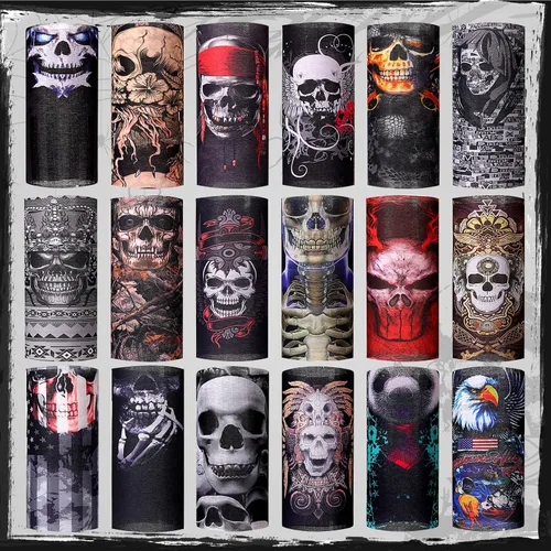 Miniatura 4 de Tarpop 30 máscaras faciales de Halloween para el trabajo, calavera, polaina, sin costuras, pasamontañas, cubrebocas, bandana para la cabeza
