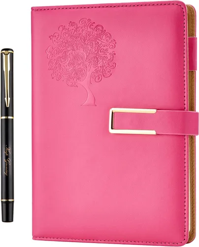 Miniatura 10 de Fanery sue Tree of Life - Diario de escritura recargable para mujeres y hombres, cuaderno de tapa dura de piel sintética, A5, rayado universitario