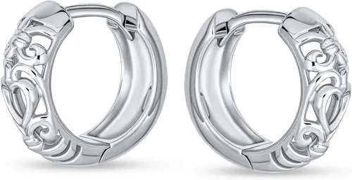 Miniatura 2 de Aretes románticos de 3 circonitas cúbicas con forma de corazón rosa para mujeres, adolescentes, novia, con bisagras, plata de ley 925