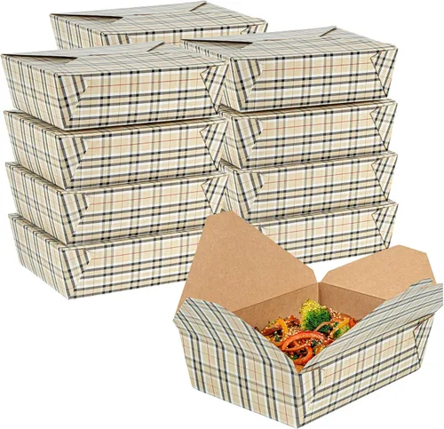 Miniatura 52 de Restaurantware Bio Tek - Cajas para llevar de 30 onzas, 200 loncheras para llevar, cierre de tabulación, resistentes al calor, desechables, de papel