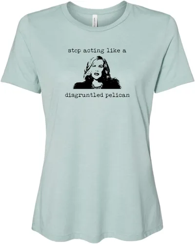 Cute Women's Screen Printed Crew Neck Tee, Shirts With Sayings, Dusty Blue or Olive
