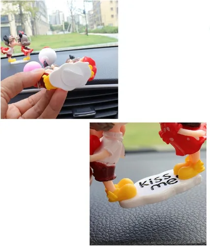 Miniatura 6 de Aphro Lindos adornos para parejas, decoración de automóvil, linda acción de caricaturas para parejas, accesorios para el tablero del automóvil
