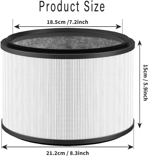 Miniatura 6 de Filtro de repuesto HP01 HP02 actualizado para Dyson Fan HP01 HP02 DP01 DP02, filtro de vidrio H13 True HEPA de 360° para purificadores de escritorio