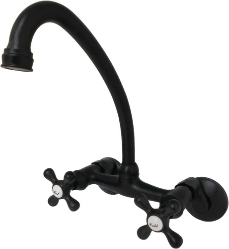 Miniatura 10 de Kingston Brass Kingston - Grifo de cocina ajustable de 6 pulgadas para montaje en pared, latón antiguo