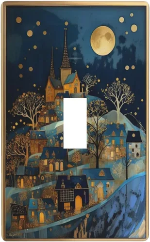 Miniatura 46 de BirdArt - Cubierta decorativa para interruptor de luz de 1 cuadrilla, placa de pared dúplex individual, placa frontal eléctrica para decoración