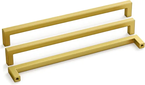 Miniatura 26 de Goldenwarm 1 paquete de manija cuadrada negra para cajones de gabinete de barra, de acero inoxidable, herrajes modernos para gabinetes de cocina