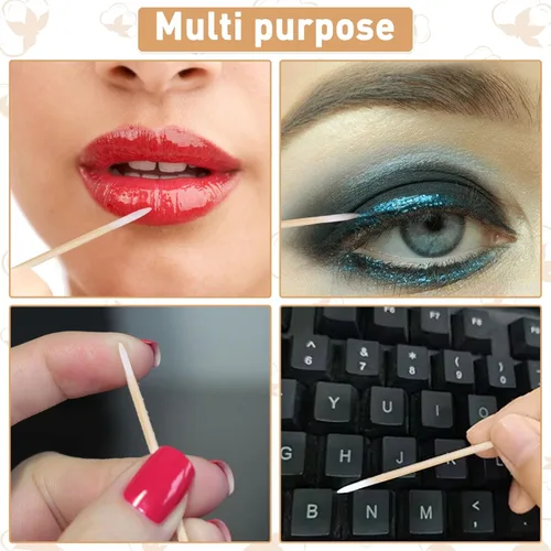 Miniatura 6 de 1000 hisopos de algodón microblading, punta puntiaguda, hisopos de algodón, palitos de madera, aplicador de punta de algodón, suministros