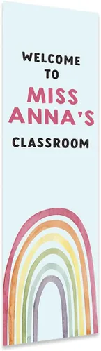 Miniatura 19 de Andaz Press Letrero de bienvenida vertical personalizado para el aula de 13 x 47 pulgadas para profesores, letreros de puerta de aula, letrero