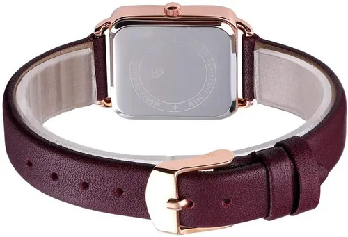 Miniatura 5 de carlien Reloj de cuarzo para mujer, elegante, rectangular, con correa de cuero y corona de zafiro