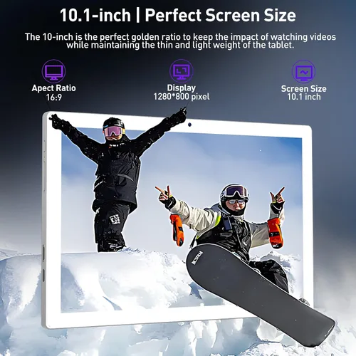 Miniatura 8 de Tablet Android de 10.1 pulgadas, 128 GB de almacenamiento, 8 GB (4+4) RAM, Octa-Core, tableta WiFi 5G, batería de 7000 mAh, BT 5.0, GPS, cámara