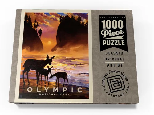 Miniatura 4 de MyPuzzle Olympic National Park: Momento mágico, póster vintage, rompecabezas premium de 1000 piezas para adultos