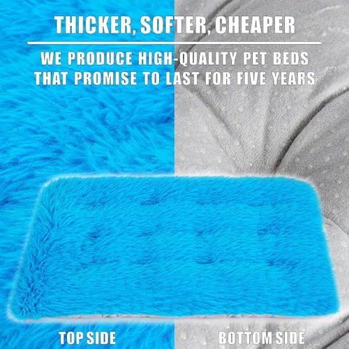 Miniatura 2 de Cama lavable a máquina, almohadilla de felpa de lujo para perros y gatos, tapete inferior antideslizante para perrera, camas peludas para razas