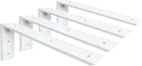 Miniatura 19 de WINKER Soporte para encimera, paquete de 2 unidades resistente de soporte oculto en L para estante de 3/8 pulgadas de grosor, 10 x 6 x 2.5 pulgadas