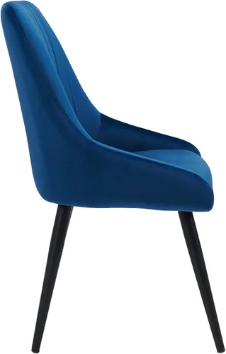 Miniatura 9 de DUHOME Juego de 2 sillas de comedor, sillas decorativas tapizadas sin brazos, silla de ocio con respaldo alto de mediados de siglo, silla de Azul