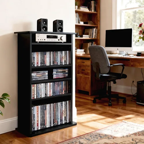 Miniatura 9 de ZENY Gabinete de almacenamiento multimedia, estante de DVD, estante organizador de libros, torre de medios de audio, 36 x 19 x 7 pulgadas