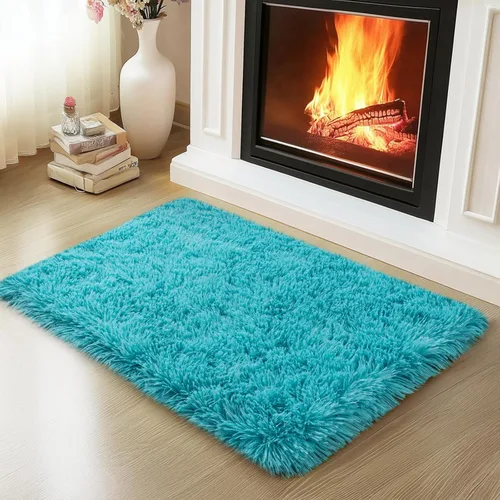 Miniatura 39 de Mugorn - Alfombra de 8 x 10 pies, alfombras grandes, esponjosas, suaves, peludas, antideslizantes, mullidas para interiores, color negro, 8 x 10 pies