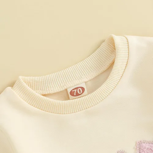 Miniatura 29 de Conjunto de 2 piezas de ropa de otoño para bebé y niña, sudadera de manga larga con cuello redondo y pantalones deportivos, conjunto de traje