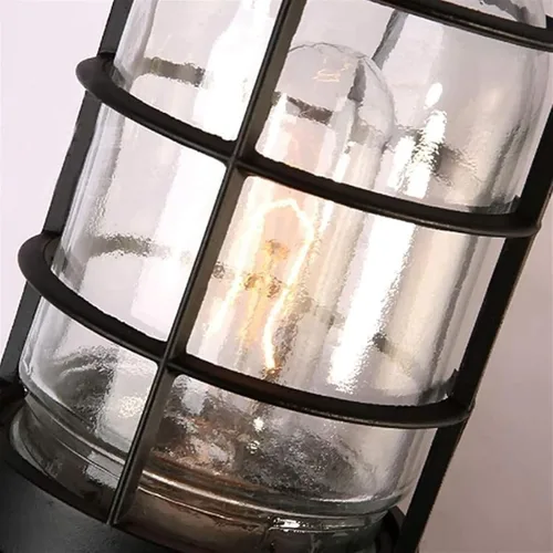Miniatura 7 de Creative Wrought Iron Glass Wall Lamp - Retro Industrial Style Wall Sconce for Bar or Bedroom, E27 Bulb, Available in Brown and Black