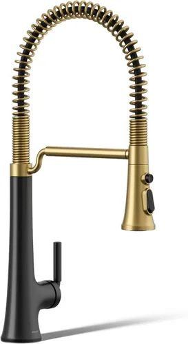 Miniatura 17 de KOHLER 23767-BL Grifo de tono de barra de cocina de un solo mango, grifo de fregadero de preparación, grifo de barra húmeda, grifo para fregadero