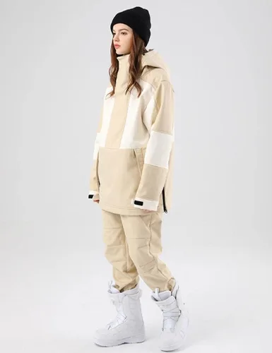 Miniatura 8 de RIUIYELE Traje de esquí para mujer, chaqueta y pantalones de snowboard para deportes al aire libre, traje de nieve con aislamiento impermeable