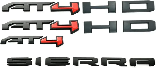 Miniatura 4 de 4 piezas AT4 HD Emblema Sierra Letras 3D Adhesivo para Puerta Lateral Trasera Portón Maletero Placa de Identificación 85002068 Reemplazo para Sierra
