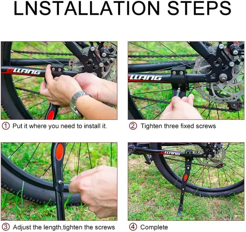 Miniatura 5 de UHACKER Soporte lateral trasero ajustable para bicicleta de aluminio para bicicletas de 22"-26
