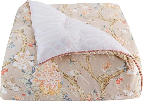 Miniatura 7 de WAVERLY Mudan - Juego de edredón reversible con diseño floral, tamaño King, color gris topo, 4 piezas