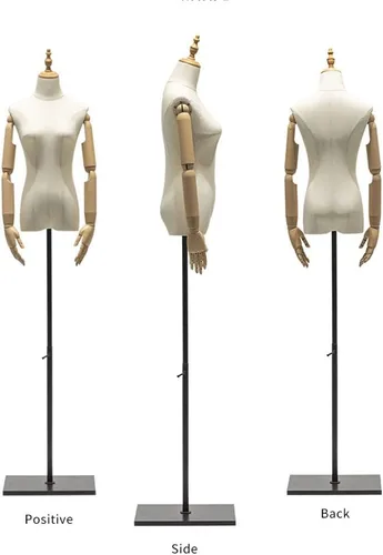 Miniatura 6 de Adjustable Female Mannequin Torso with Detachable Head & Arms - Medium Size Dress Form for Sewing, Tailoring, Jewelry Display - Perfect for Covers
