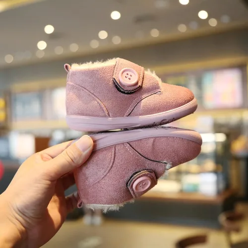 Miniatura 2 de OAISNIT Botas de nieve para bebé y niña, botines de invierno cálidos, antideslizantes, ligeros, de felpa para exteriores, para primeros caminantes