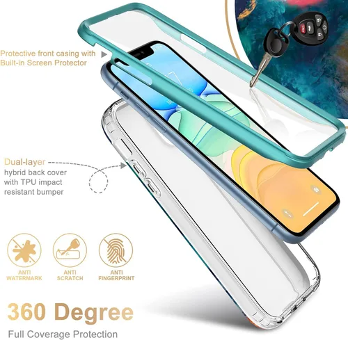 Miniatura 2 de ESDOT - Funda para iPhone 11 Pro Max, con protector de pantalla integrado, funda de grado militar con diseño de moda para mujeres y niñas, funda