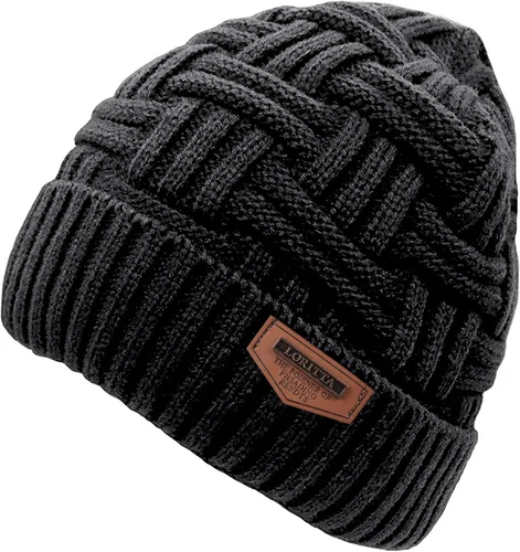 Miniatura 34 de Loritta Gorro de invierno cálido de punto grueso y holgado para hombre