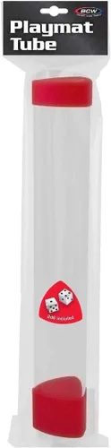 Miniatura 2 de BCW Tubo rojo para tapete de juego con tapa de dados Incluye 2 dados gratis Diseño triple ovalado que evita que rueden Tapa de gran