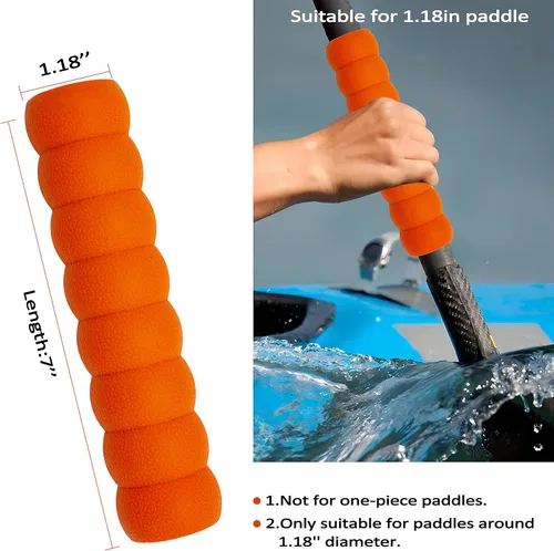 Miniatura 2 de Paquete de 2 empuñaduras para kayak, agarre antideslizante para remos desmontables, accesorios de kayak para prevención de ampollas