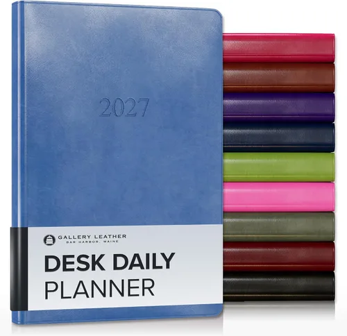 Miniatura 14 de Gallery Leather Daily Planner 2027, Elegantly Bound Daily Calendar Planner and Notebook with Stylish Gold-Gilded Page Edges, 12 Months - 2027