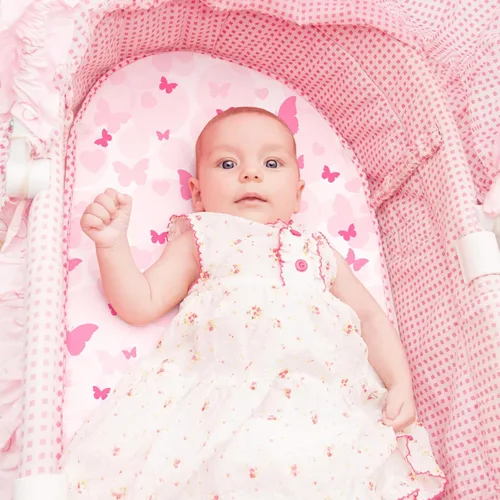 Miniatura 3 de Gllquen Baby Paquete de 4 sábanas de moisés, transpirable y acogedora, sábana bajera elástica para cuna de viaje, patrón floral de moda, sábanas