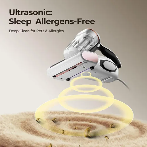 Miniatura 6 de Aspiradora de cama JIGOO con sensor de polvo, aspiradora de colchón con UV y ultrasónico y alta calefacción, succión de 13 kPa, 500 W, aspiradoras